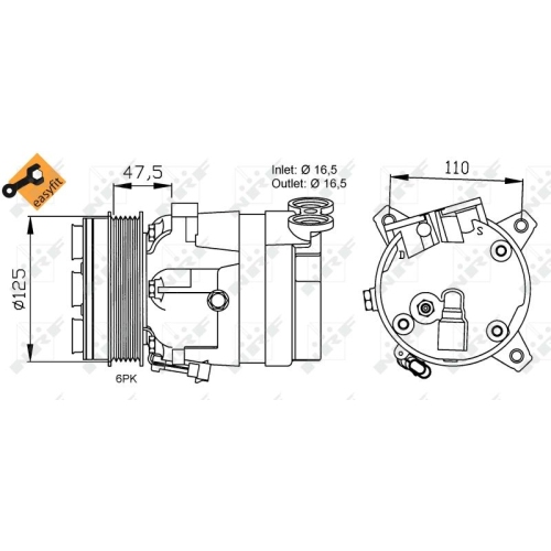 NRF Kompressor, Klimaanlage EASY FIT