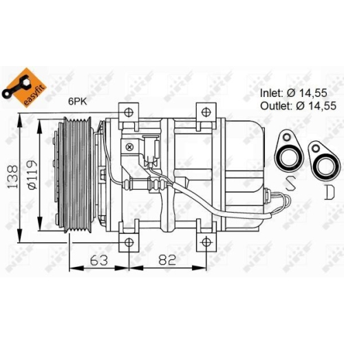 NRF Kompressor, Klimaanlage EASY FIT