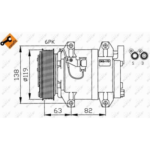 NRF Kompressor, Klimaanlage EASY FIT