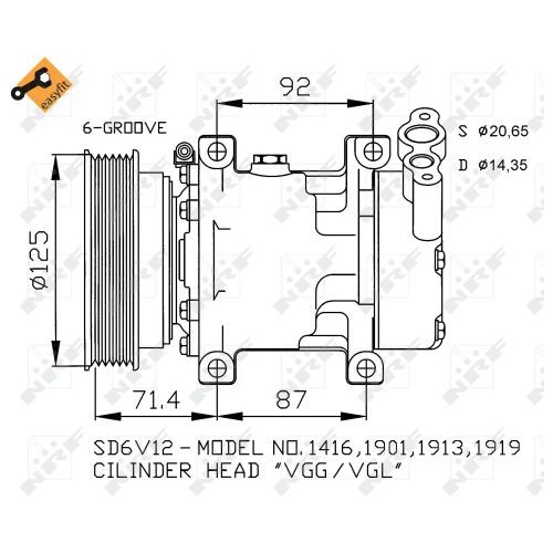 NRF Kompressor, Klimaanlage EASY FIT