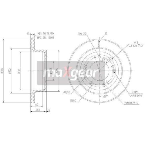 MAXGEAR Bremsscheibe