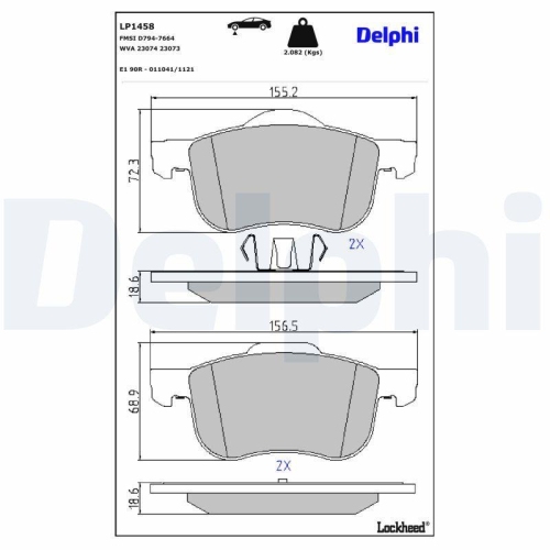 DELPHI Bremsbelagsatz, Scheibenbremse