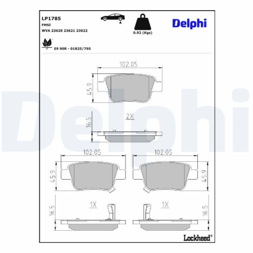DELPHI Bremsbelagsatz, Scheibenbremse