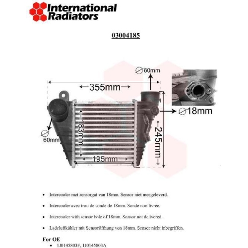VAN WEZEL Ladeluftk&uuml;hler *** IR PLUS ***