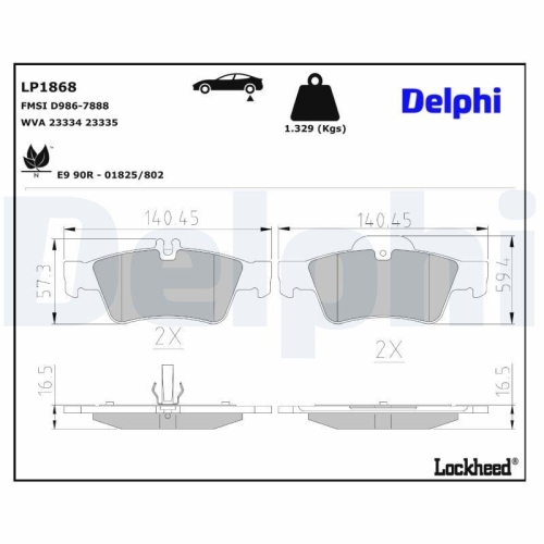 DELPHI Bremsbelagsatz, Scheibenbremse