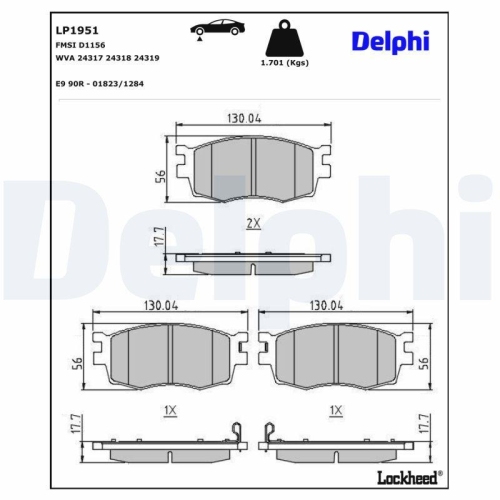 DELPHI Bremsbelagsatz, Scheibenbremse