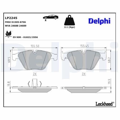 DELPHI Bremsbelagsatz, Scheibenbremse