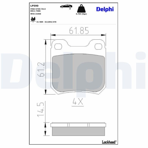 DELPHI Bremsbelagsatz, Scheibenbremse