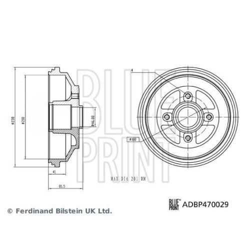 BLUE PRINT Bremstrommel