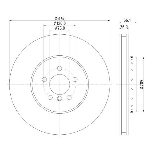 HELLA PAGID Bremsscheibe PRO High Carbon