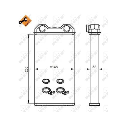 NRF Wärmetauscher, Innenraumheizung EASY FIT