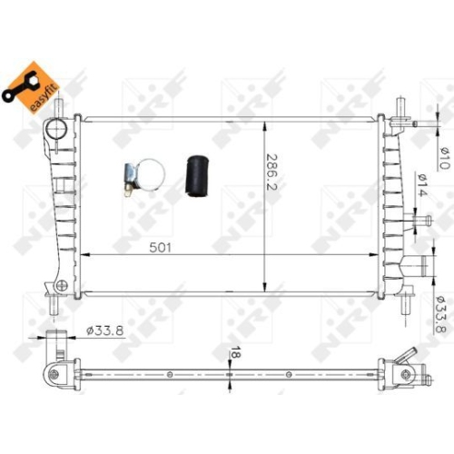 NRF Kühler, Motorkühlung EASY FIT