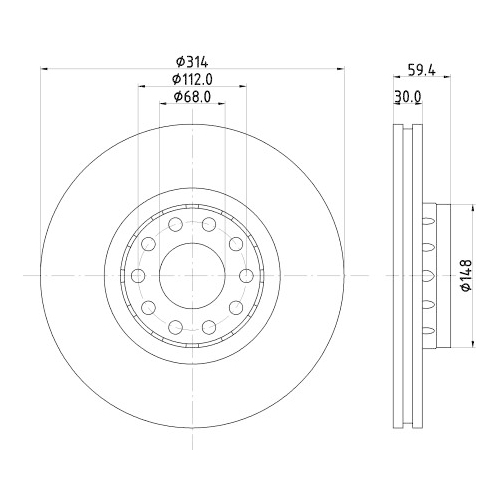 HELLA PAGID Bremsscheibe PRO High Carbon