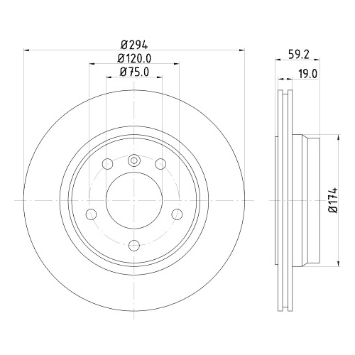 HELLA PAGID Bremsscheibe PRO High Carbon