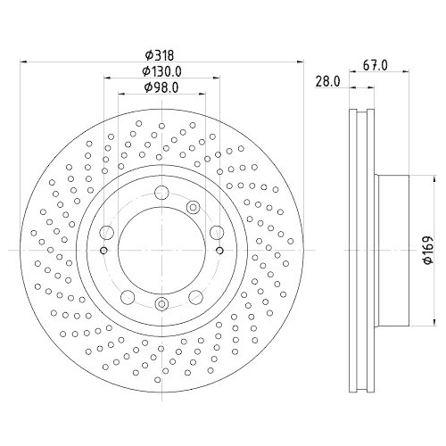 HELLA PAGID Bremsscheibe PRO High Carbon
