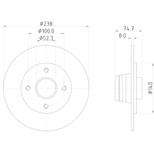 HELLA PAGID Bremsscheibe