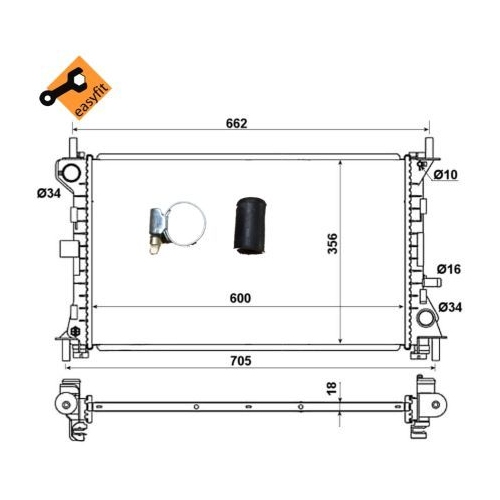 NRF Kühler, Motorkühlung EASY FIT