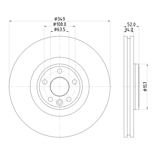 HELLA PAGID Bremsscheibe PRO High Carbon