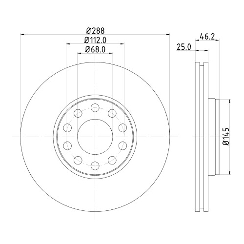 HELLA PAGID Bremsscheibe PRO High Carbon