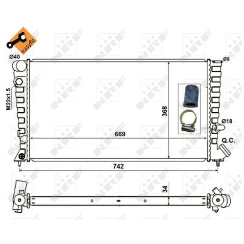 NRF Kühler, Motorkühlung EASY FIT