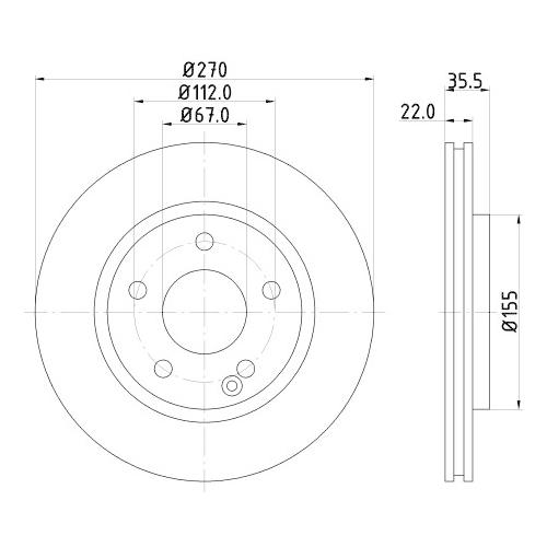 HELLA PAGID Bremsscheibe PRO High Carbon