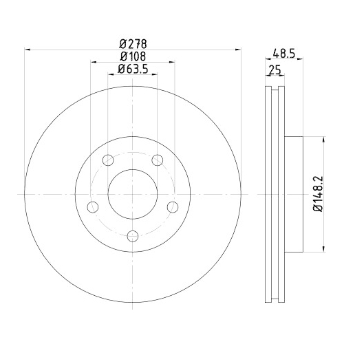 HELLA PAGID Bremsscheibe PRO High Carbon