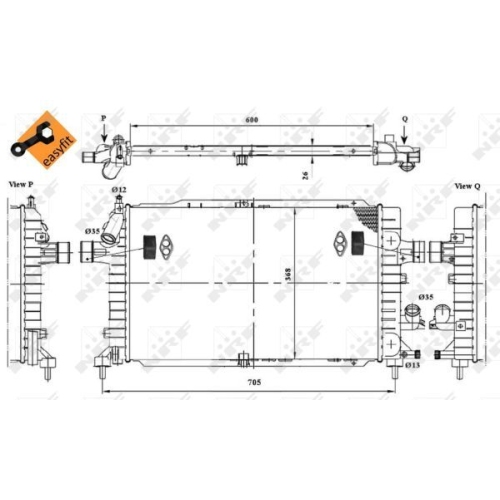 NRF Kühler, Motorkühlung EASY FIT