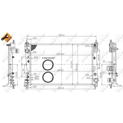 NRF Kühler, Motorkühlung EASY FIT