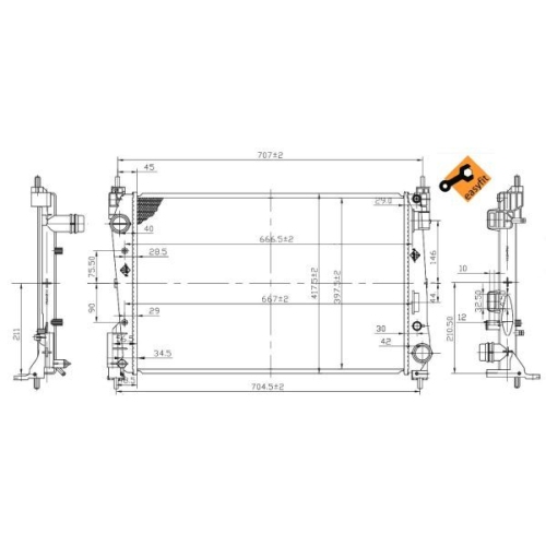 NRF Kühler, Motorkühlung EASY FIT