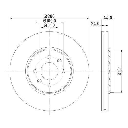 HELLA PAGID Bremsscheibe PRO High Carbon