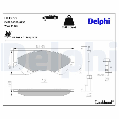 DELPHI Bremsbelagsatz, Scheibenbremse