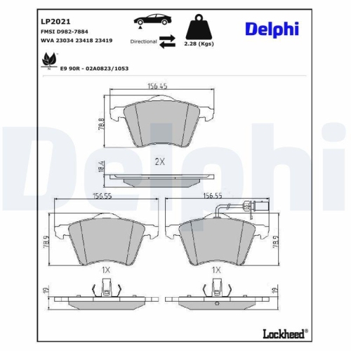 DELPHI Bremsbelagsatz, Scheibenbremse