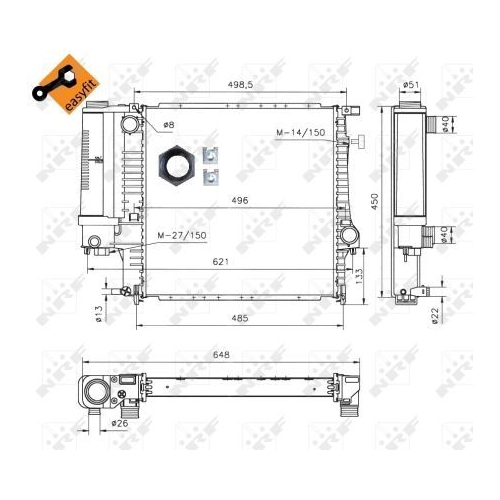 NRF Kühler, Motorkühlung EASY FIT