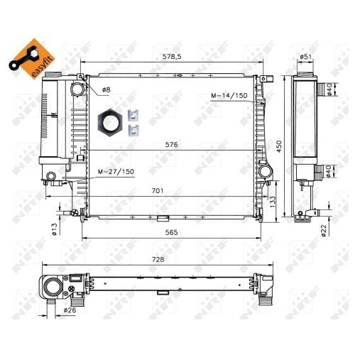 NRF Kühler, Motorkühlung EASY FIT