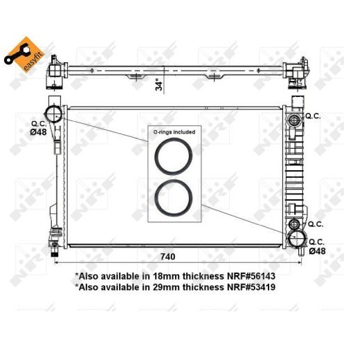 NRF Kühler, Motorkühlung EASY FIT