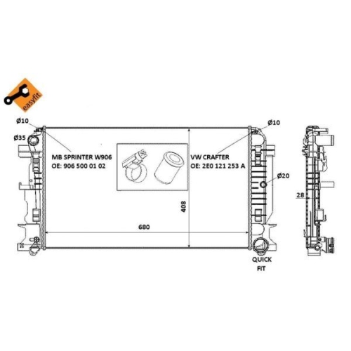 NRF Kühler, Motorkühlung EASY FIT