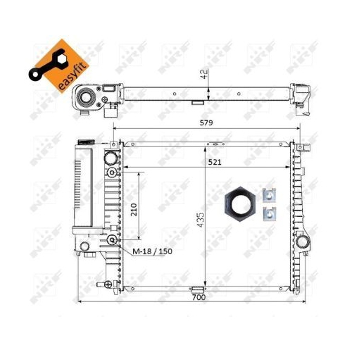 NRF Kühler, Motorkühlung EASY FIT