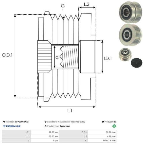 AS-PL Generatorfreilauf Ina